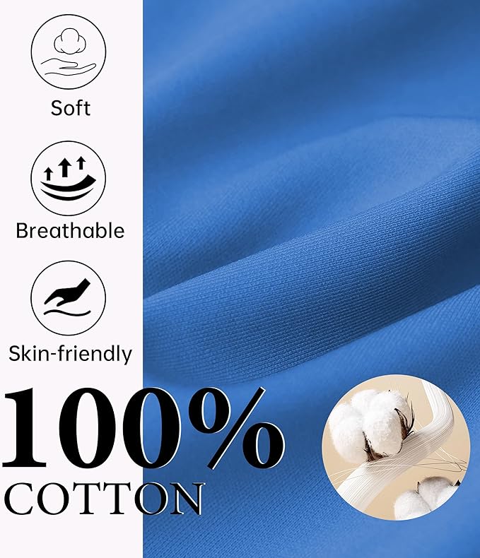 CF Womens 100% Cotton Pajamas Set Button Down Pjs Sets Short Sleeve Top & Long Pants Sleepwear Comfy Loungewear with Pockets