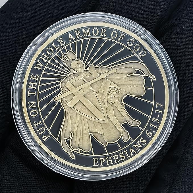 Armor of God Challenge Coin - Ephesians 6:11 Inspirational Gift for Spiritual Protection & Faith