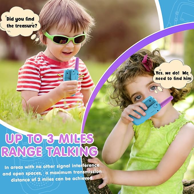 Selieve Toys for 3-14 Year Old Children's, Walkie Talkies for Kids 22 Channels 2 Way Radio Toy with Backlit LCD Flashlight, 3 Miles Range for Outside, Camping, Hiking Purple