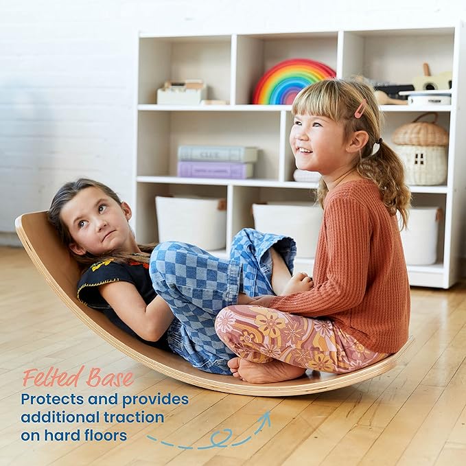 ECR4Kids Balance Board with Felt Base, Montessori Toy, Green