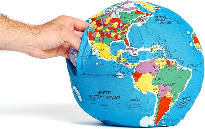 Hugg-A-Planet Pocket Earth with Moon Soft Plush Globe for Children | Montessori Educational Toy for Kids, Teens, Adults, Teachers, and Parents | Planet Earth and Moon Learning Toy