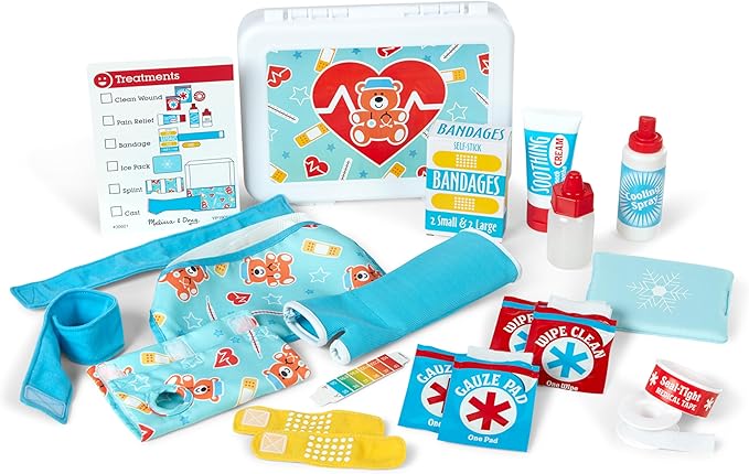 Melissa & Doug Get Well First Aid Kit Play Set – 25 Toy Pieces