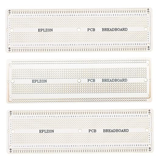 3pcs 6.8"x2.05" Breadboard Solderable Prototype PCB Board Kit for Electronics Projects Compatible for DIY Soldering Circuits Projects Prototype Board,White