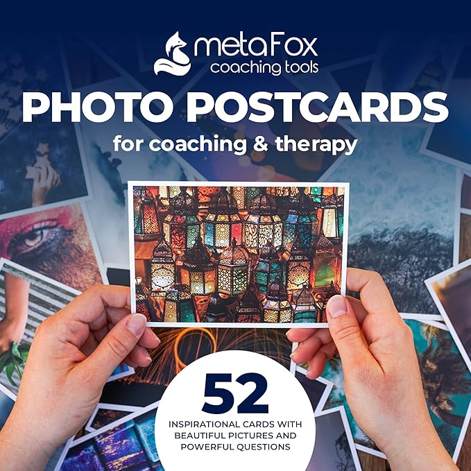 metaFox - 52 Inspirational Cards, Positive Affirmations Cards & Motivational Postcards, Picture Cards For Coaching & Therapy, Mindfulness Cards, Coaching Cards With Joyful Motives, Positive Psychology