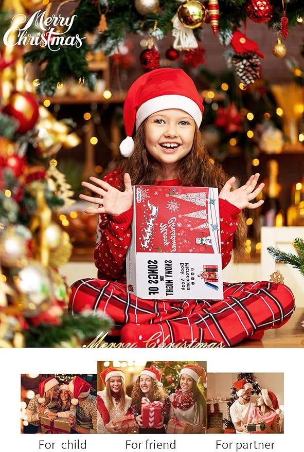 DIY Book Nook Kit,Miniature Dollhouse Kit,Booknook Bookshelf Insert Decor,3D Wooden Puzzles with LED,Easter Halloween Home Decor,Adults Teens Xmas Birthday Gifts(Song of The Snowy Night)