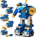 hahaland 5 Year Old Boy Birthday Gift - STEM Toys for Ages 5-7, Toy for 5 6 Year Old Boy, 5 in 1 Building Take Apart Trucks Transform to Robot, Boys Toys Stocking Stuffers Christmas Grandkids Gifts