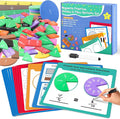 Magnetic Fraction Tiles & Fraction Circles Set-Fraction Manipulatives, Math Manipulatives 4th Grade, Classroom Must Haves Teaching Tools-Fraction Games & Algebra Tiles & Fraction Strips for Kids