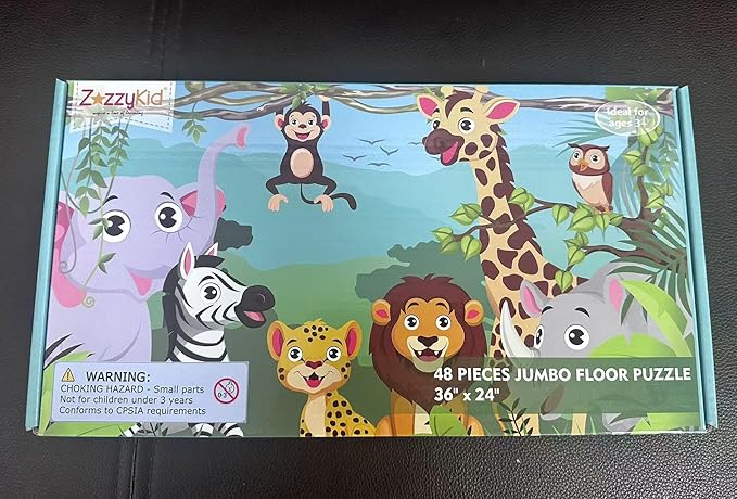 Animals Floor Puzzle for Kids 3-5: 48 Large Pieces for Children Ages 4-8 - Learning & Eductional Jigsaw Puzzle for Toddler's Gift & Family Activities