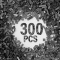 300 Piece Dark Gray Bricks Bulk Assortment Pack, Dark Grey Brick Accessories for Building with 12 Size, Compatible with Lego Parts and Pieces(Color: Dark Gray)