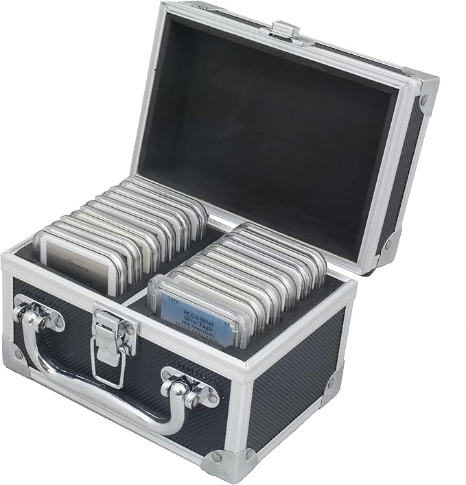 Ursae Minoris Elite Black Aluminum Box for 12 Certified or Certified-Style Coin Holders NGC, PCGS, ANACS, Elite, Lighthouse, BCW