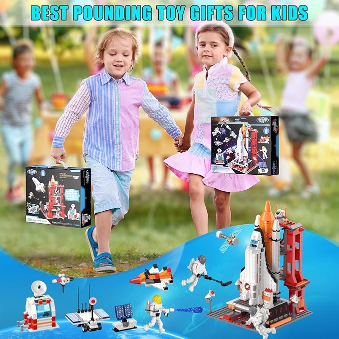 Space Shuttle Rocket Building Kit, 888PCS STEM Toy Block Set for Kids Ages 6+, 11 in 1 Aerospace Construction Toys, Educational Gift for Boys Girls Birthday Christmas