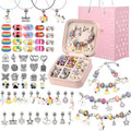 UFU Charm Bracelet Making Kit Girls Beads for Jewelry Making Kit, Unicorns Arts Crafts Gifts Set for Teen Girls Age 5 6 7 8-12, with a Portable Bracelet Organizer Box