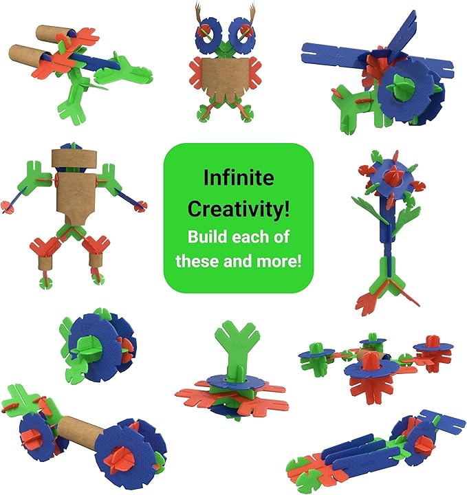 YOX Megabuilder Building Kit | Creative STEM Construction Toys | Made in USA | Bulk Building Set for Kids Ages 4-10
