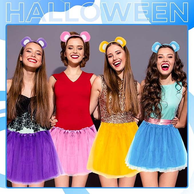 Halloween Bear Costume Accessories Bear Ear Headband and Tutu Skirt Set for Halloween Cosplay Party Dress Up
