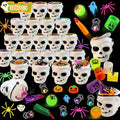 384PCS Prefilled Party Favor Bulk for Kids, 48PACK Prefilled Ghost Cauldrons With 6 Halloween Toys Inside, Goodie Bag Fillers, Prizes Gifts Miniatures for Kids, Trick or Treat