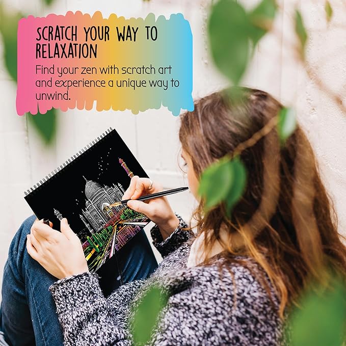 Scratch Art Book for Adults - Colorful City Series Scratch Art | Scratch Painting Foil Art for Adults | Scratch and Sketch City Series Books | Foil Engraving Scratch Art Adult (City Series)