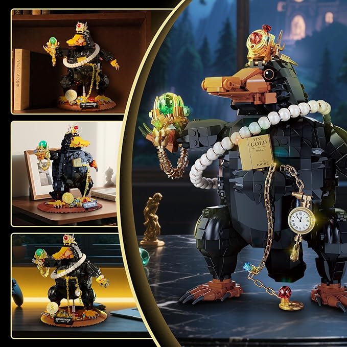 Magic Treasure-Hunting Duck Building Set for Adults, Compatible with Lego Set, 1148PCS Collectible Magical Animal Model Toys, Christmas Birthday Gift for Boys Girls 8+
