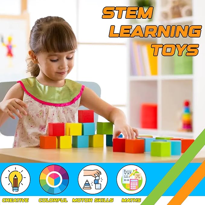 72 Pcs Magnetic Building Blocks for Toddlers – STEM Educational Toys for Kids Ages 3-8, Montessori Learning Magnet Cubes, Creative Preschool Construction Set with Storage Bag, Gift for Boys & Girls