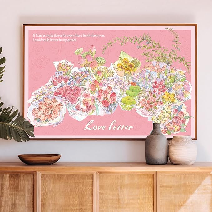 MOMIBOOK 1000 Piece Puzzle for Adults Jigsaw Puzzles of All Flowers Come to You, Painting Image Difficult Challenging Hard Impossible Puzzle Unique Funny Party Valentine's Christmas Birthday Gifts