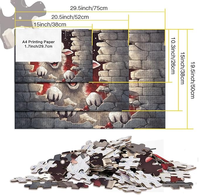 Sheep Adults Fun 500 Piece 3D Animal Thickened Wooden Jigsaw Puzzles Home Decoration Stress Relief Toy Toy Intellectual Game Education Game Challenge Educational 500pcs (52x38cm)