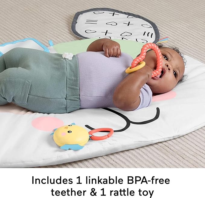 Fisher-Price Baby Tummy Time Toy, Puppy Perfection Giant Play Mat with Sensory Development Activities for Newborns 0+ Months (Amazon Exclusive)