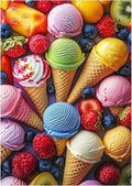 Jeaiciro 100 Piece Puzzles for Kids Ages 6-8 & 8-10, Delicious Ice Cream Jigsaw Puzzle, Educational Kids Puzzle, Large Piece Puzzles for Adults, Fun Family Activity 11 * 15in