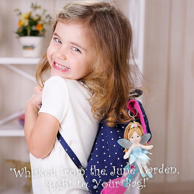 June Garden 7" Enchanted Garden 4 PCs Fairy Keychains Bundle - Plush Soft Keychain - Best Value