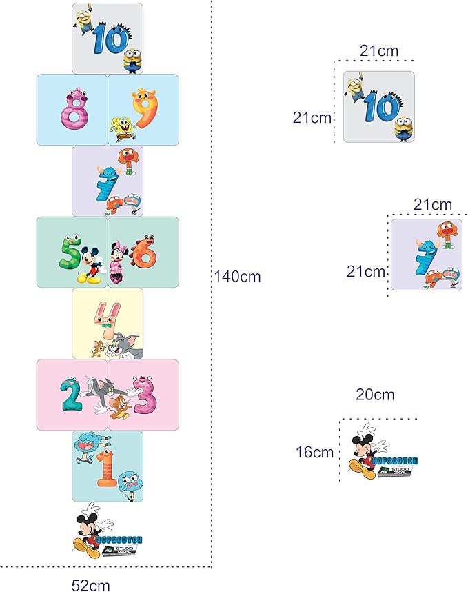 Classroom Decor Sensory Path Decals for Floor & Wall - Funny Number Hopscotch Floor Stickers for Boosting Gross Motor Skills
