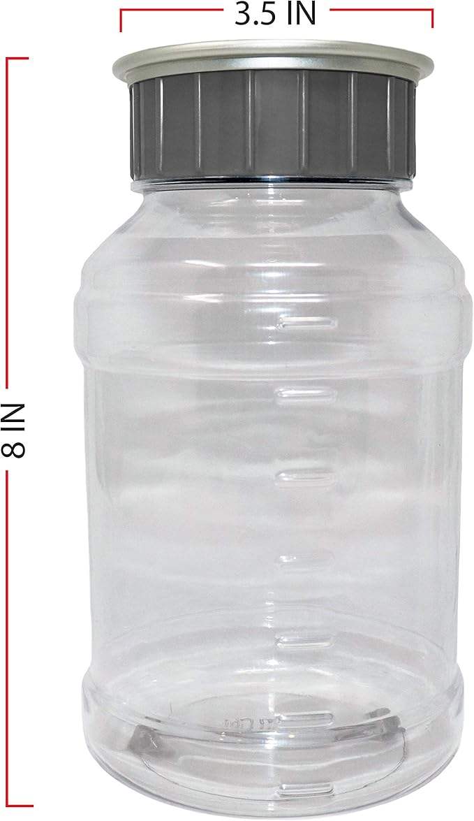 Teacher's Choice Digital Coin Bank, Savings Jar, and Piggy Bank | Automatic Coin Counter Totals All U.S. Coins Including Dollars and Half Dollars - Original Style, Clear Jar w/Grey Lid