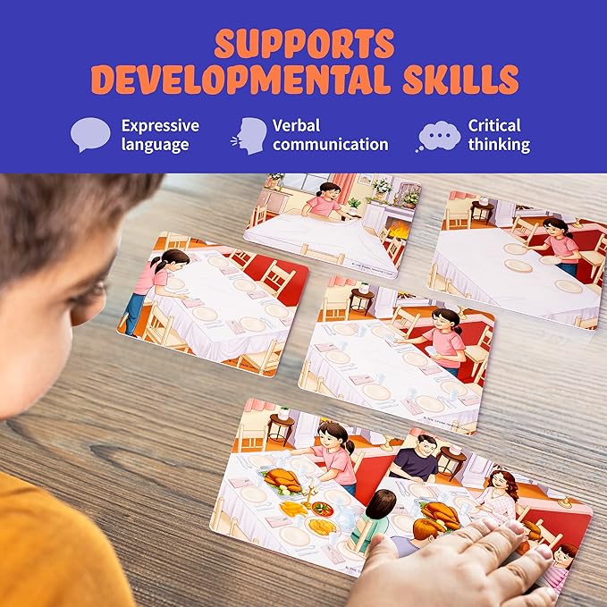 SPARK INNOVATIONS Holiday Tell A Story Cards, Sequencing Game, Speech Therapy Materials, Autism Game, ABA Therapy Materials, Social Skills Games, ESL, ELL