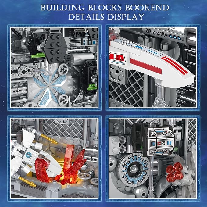 Reobrix Bookend Building Set with Light, Star Planet Book Nook Building Kit 66030, Bookshelf Home Decor, 2879 PCS Booknook Model Toy Kit, Gift for Adults