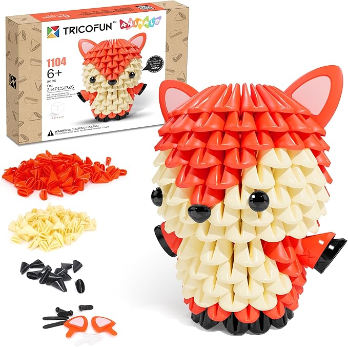 Animals 3D Soft Building Blocks - Cute Animal Kit, STEM Educational Toys, Enhance Hands-On Skills Interlocking Building Blocks (1104-FOX)