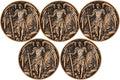 5Pcs Saint Michael Archangel Protection Coin, 1.57-Inch Double-Sided Zinc Alloy Collectible with Antique Finish, Featuring Saint Michael Prayer Christian Challenge Coin (Pack of 5)