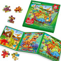 QUOKKA Travel Magnetic Puzzles for Toddlers 3 – 30+Pcs Dino Game with Extra-Long Play Book – Fun Travel Game Toy for Kids Ages 3-5 – Strong Magnets for Car Activities – Fun Toddler Puzzle Ages 3-4