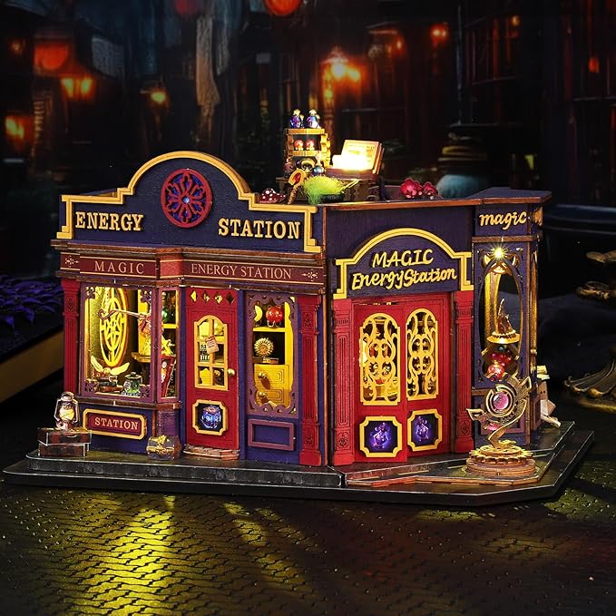 DIY Miniature House Kit - Magic Tiny House Model Kit with Open-able Door - DIY Wooden Dollhouse Miniature Kit for Adults Teens - Creative Book Nook Magic Model Kits, DIY Adult Crafts Kits