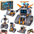 Robot Toys with LED Eyes & 18 Expression Building Toy, 5-in-1 App & Remote Control Rechargeable Robotics Set for Kids, RC Programmable Projects Educational Gift for Boys Girls 8-14 Year Old Teens
