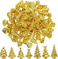Thyle 140 Pcs Mini Golden Christmas Trees for Xmas Decorations Christmas Vase Filler Small Golden Xmas Tree Statue for Home Table Scatters Favor Vase Filler