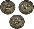 Bulk Set of 3 Romantic Love Expression Coins, I Adore You, I Want a Lifetime with You, Anniversary Pocket Tokens for Date Night, Love Gift for Men & Women, from Him or Her