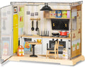 DIY Miniature House Kit, Tiny House with Home Decor Furniture & LED, DIY Dollhouse Miniature Kit for Adults Teens, Dollhouse for Mini Figures, Mini House Building Kit, Home Kitchen Mini Model Kit