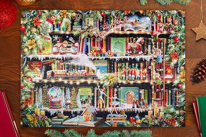 Enchanted Christmas Book Nook | Traditions by Mosaic Puzzles - 1000 Piece Puzzle