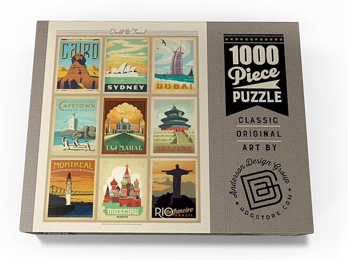 MyPuzzle World Travel, Collage, Vintage Poster - Premium 1000 Piece Jigsaw Puzzle for Adults