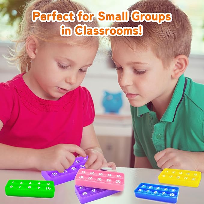 1-20 Ten Frame Popper, Math Fidget Sensory Toys, Ten-Frame Counting Toy for Toddler, Educational Toy for Kids Classroom Group Learning Activities(Pack of 10)