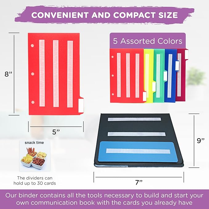 Smile4autism Small 7x9” Tools Perfect to Keep Your Loose Visual Picture Cards Organized. Autism, ABA, ADHD, Language & Apraxia Aspergers