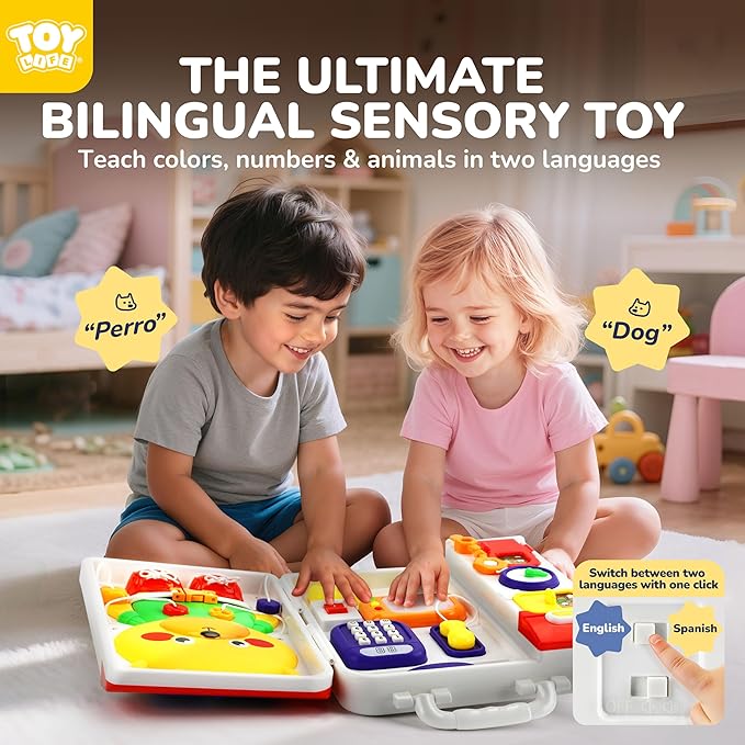 TOY Life Montessori Busy Board for 1-2 Year Old, 20‑in‑1 Baby Musical Toddler Toys, Fine‑Motor & Early Educational Baby Montessori Toys for Toddler 1‑3 Year Old Boys Girls Birthday Gift