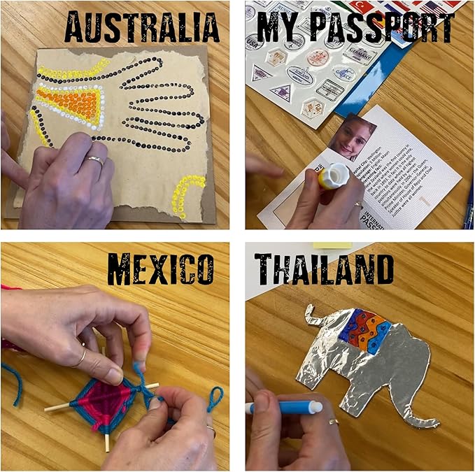 My World Advent Calendar 2025 - visit 24 countries, explore different cultures, create original Arts & Crafts from each country! Ages 9+ Includes a Printed Guide. Ages 9+