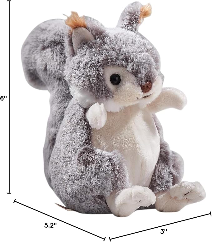 Dilly dudu Grey Squirrel Plush Toy Stuffed Animal 7-Inch