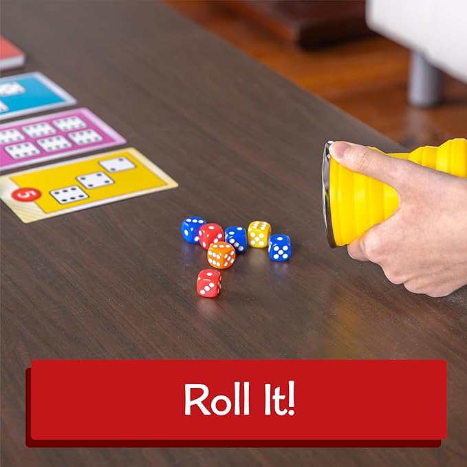 Calliope Games Roll for It Going Big - Fast-Playing Family Dice Game with Big Oversized Cards and Dice, Retirement Party Games, Fun Family Games for Travel, Parties, and Game Night - Red Edition