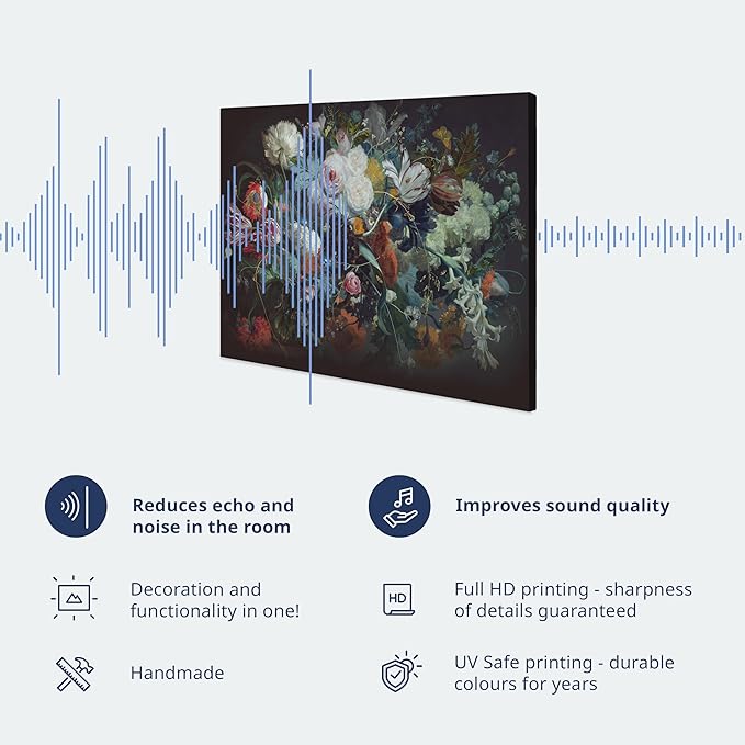 artgeist Acoustic Canvas Wall Art Print World Map 35x24 in - 1pcs Picture with Acoustic Foam Sound Print Artwork Room Acoustics Soundproofing World Travel Map Wood k-B-0009-b-b