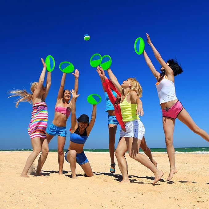 PlayZap Toss and Catch Ball Set Upgraded - Toddler Toys Kids Games for Whole Family - Water-Resistant Great for Beach Pool Yard Outdoor Games - Gift for 3 4 5 6 7 8 9 10 11 12+ Years Old Boys Girls