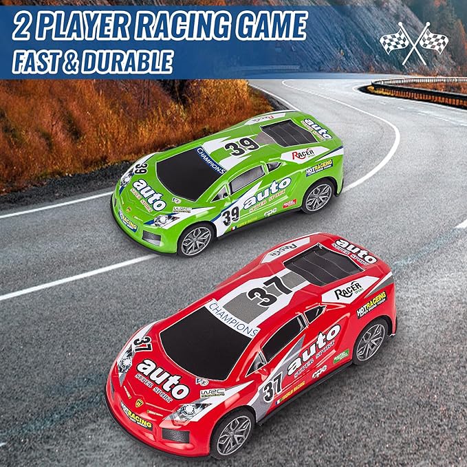 7 Inch Friction Powered Car Toys Set 4 Pack Push and Go Pull Back Race Trucks Toy Cars for Toddlers 3 4 5 6 Year Old Boys Girls Kids Birthday Gifts